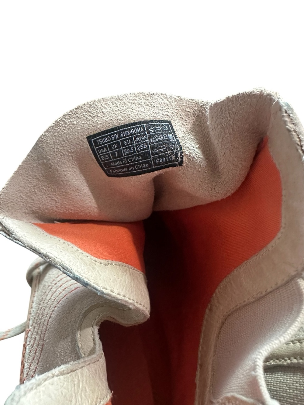 Tsubo Gardo Bone Beige Suede Leather Wedge Ankle Boots Orange Details Sz 8.5 - Picture 12 of 15